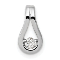14k White Gold Holds 2.8mm stone, Teardrop Shape Slide Pendant Mtg-XP1547