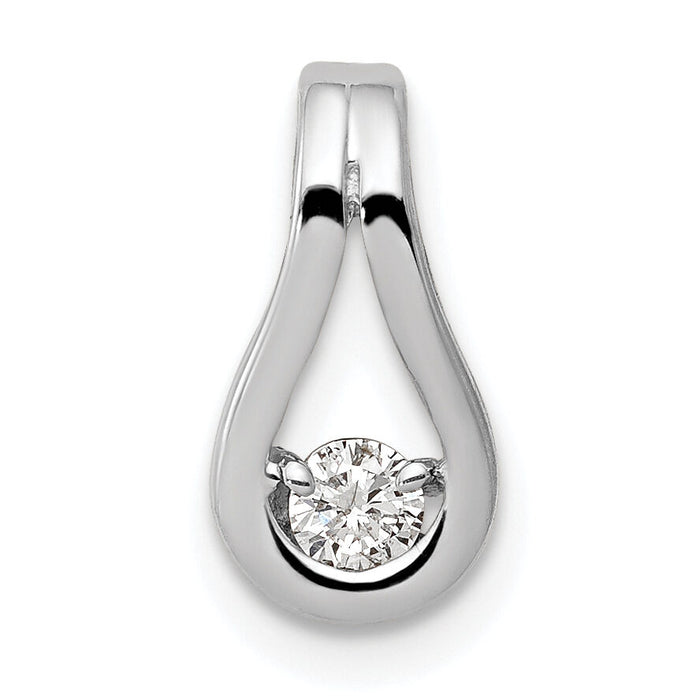 14k White Gold Holds 2.8mm stone, Teardrop Shape Slide Pendant Mtg-XP1547