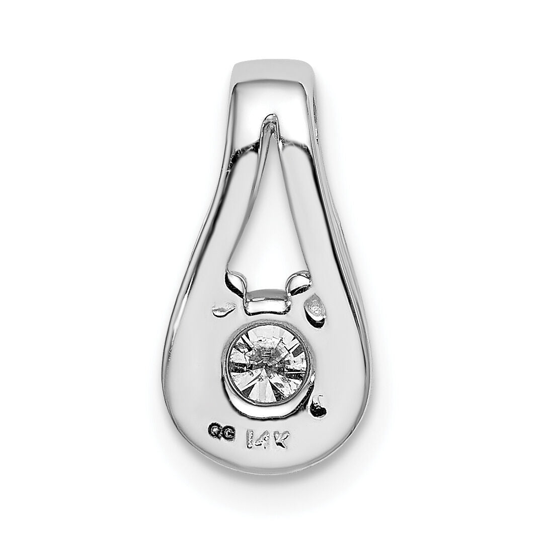 14k White Gold Holds 4.7mm stone, Teardrop Shape Slide Pendant Mtg-XP1548