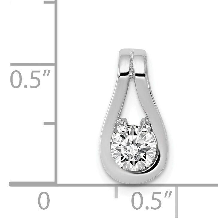14k White Gold Holds 4.7mm stone, Teardrop Shape Slide Pendant Mtg-XP1548