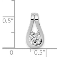 14k White Gold Holds 4.7mm stone, Teardrop Shape Slide Pendant Mtg-XP1548