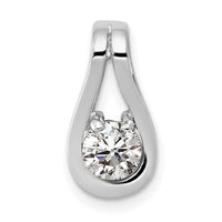 14k White Gold Holds 4.7mm stone, Teardrop Shape Slide Pendant Mtg-XP1548