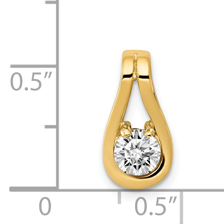 14k 4.7mm AA Diamond Teardrop Shape Slide Pendant-XP1549AA
