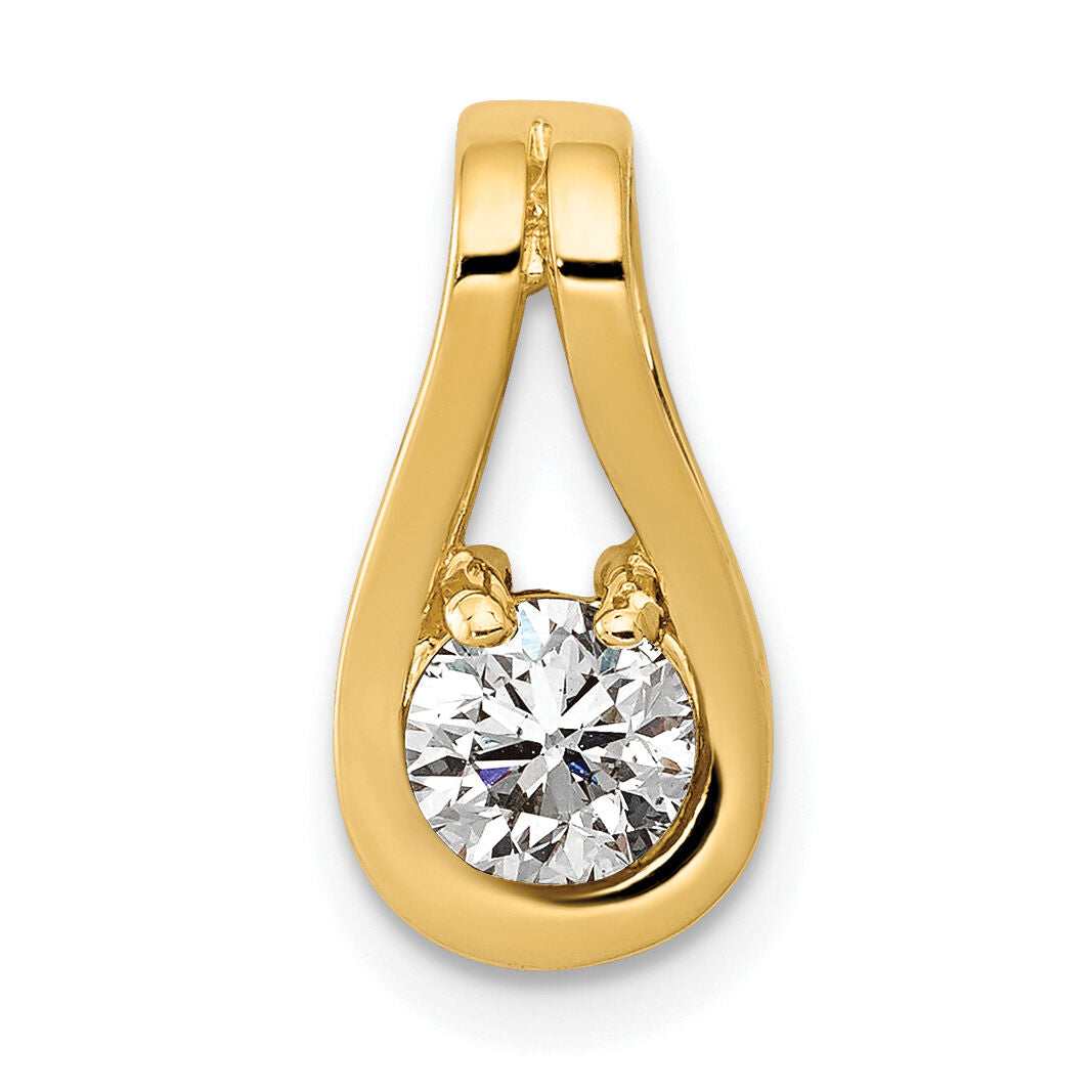 14k 4.7mm AA Diamond Teardrop Shape Slide Pendant-XP1549AA