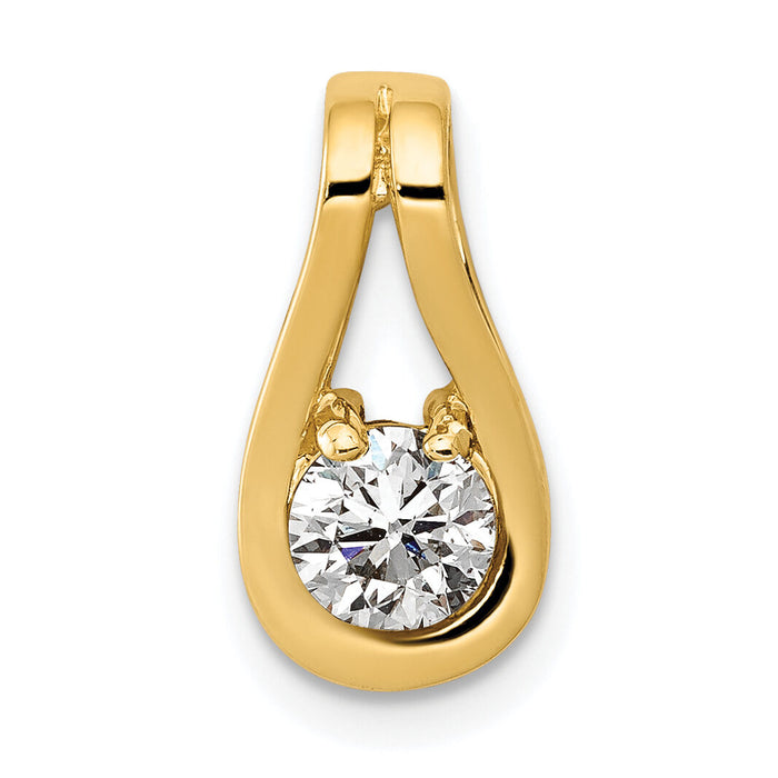14k 4.7mm AA Diamond Teardrop Shape Slide Pendant-XP1549AA