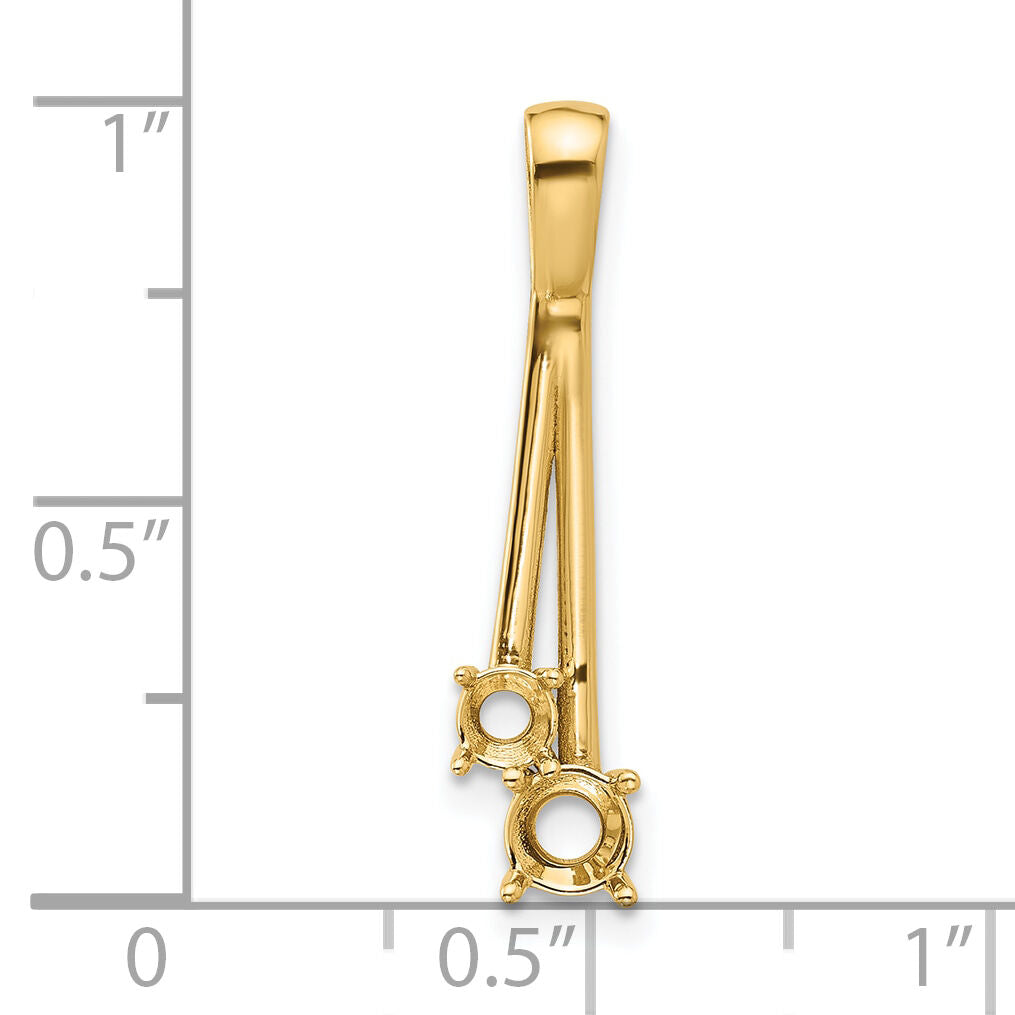 14k Diamond Two Stone Pendant Mounting-XP1566