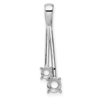 14k White Gold Diamond Two Stone Pendant Mounting-XP1567