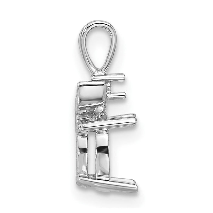 14k White Gold 8x6mm Oval Gemstone Pendant Mounting-XP1658