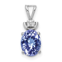 14k White Gold 8x6mm Oval Tanzanite VS Diamond Pendant-XP1658T/VS