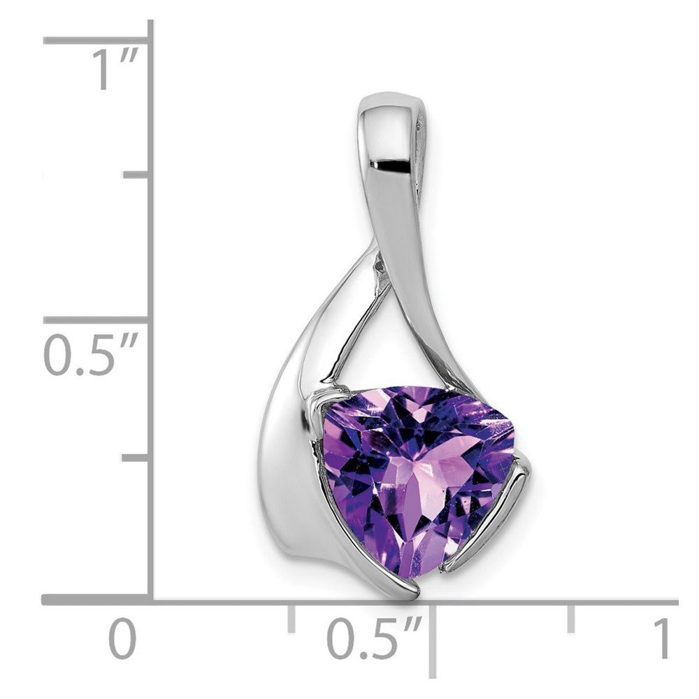 14k White Gold 8mm Amethyst Pendant-XP1708AM