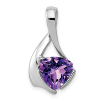 14k White Gold 8mm Amethyst Pendant-XP1708AM