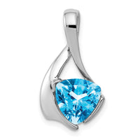 14k White Gold 8mm Blue Topaz Pendant-XP1708BT