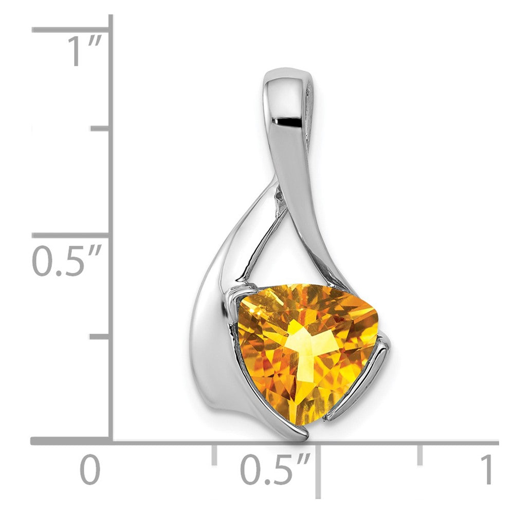 14k White Gold 8mm Citrine Pendant-XP1708CI