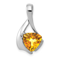 14k White Gold 8mm Citrine Pendant-XP1708CI
