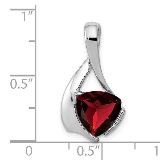 14k White Gold 8mm Garnet Pendant-XP1708GA