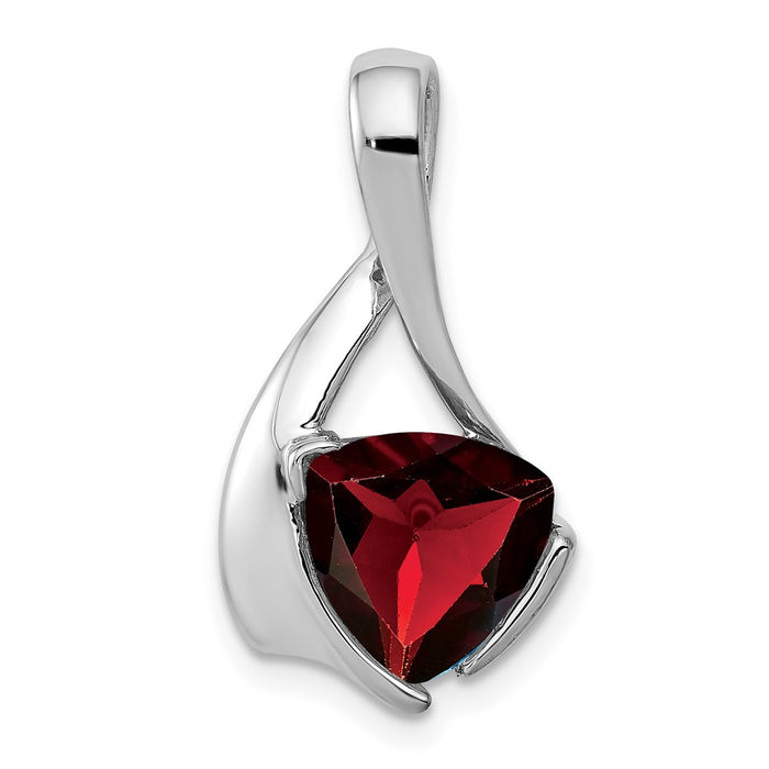 14k White Gold 8mm Garnet Pendant-XP1708GA