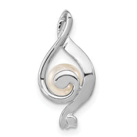 14k White Gold 5-6mm Round Freshwater Cultured Pearl AA Diamond Pendant-XP1735PL/AA
