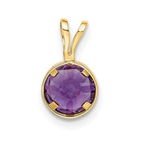 14k 6mm Amethyst bezel pendant-XP301AM