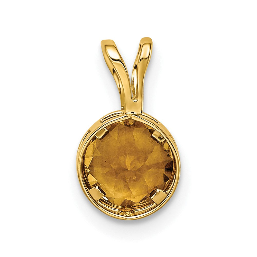 14k 6mm Citrine bezel pendant-XP301CI