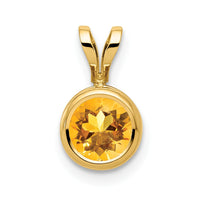 14k 6mm Citrine bezel pendant-XP301CI