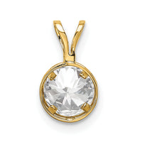 14k 6mm Cubic Zirconia bezel pendant-XP301CZ