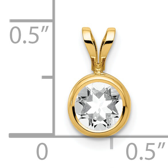 14k 6mm Cubic Zirconia bezel pendant-XP301CZ