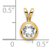 14k 6mm Cubic Zirconia bezel pendant-XP301CZ