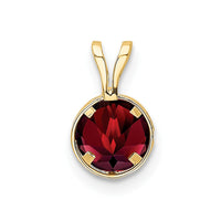 14k 6mm Garnet bezel pendant-XP301GA