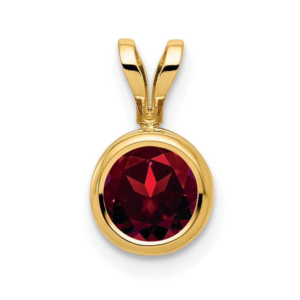 14k 6mm Garnet bezel pendant-XP301GA