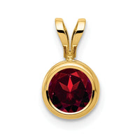 14k 6mm Garnet bezel pendant-XP301GA