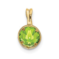 14k 6mm Peridot bezel pendant-XP301PE