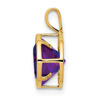 14k 8mm Amethyst bezel pendant-XP303AM