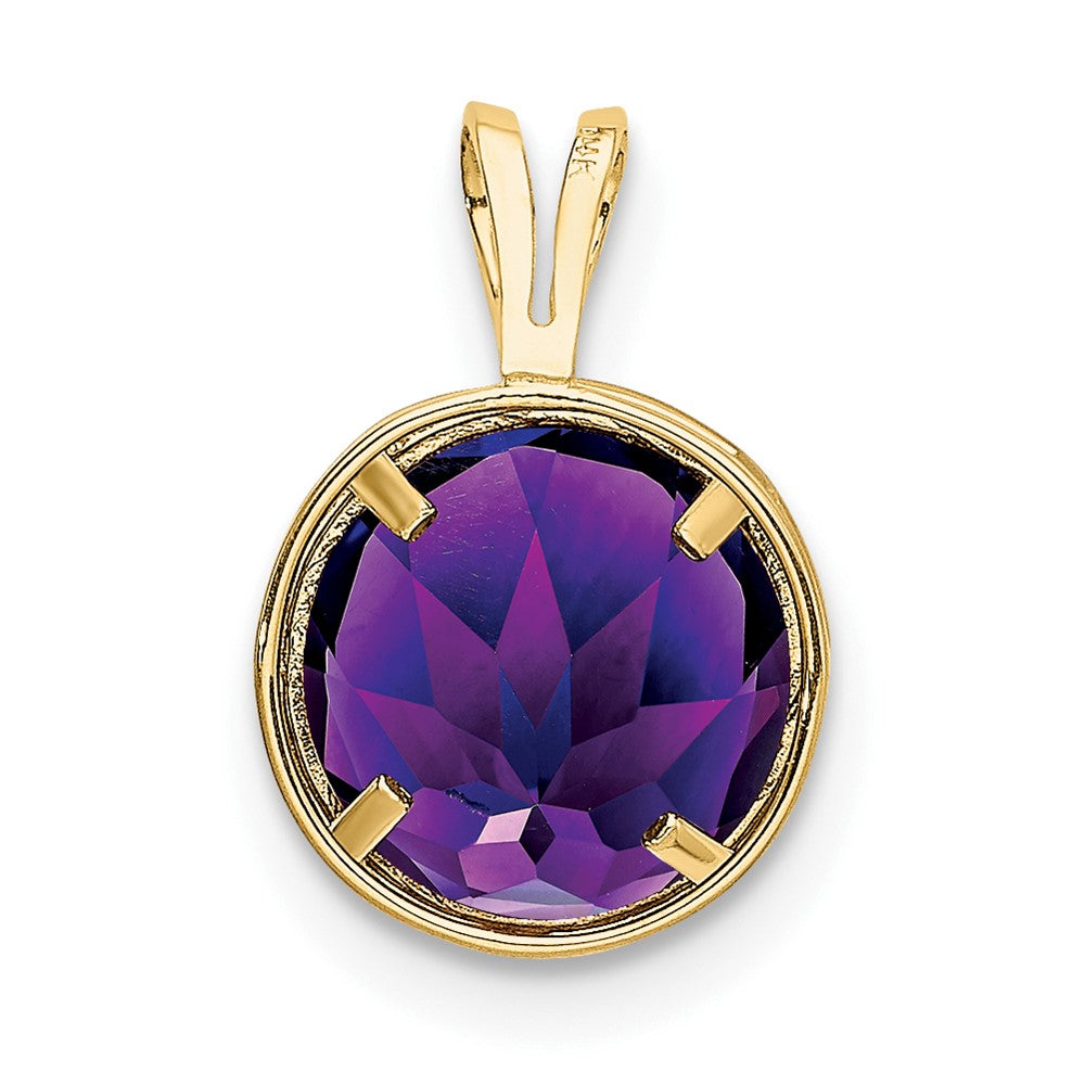 14k 8mm Amethyst bezel pendant-XP303AM