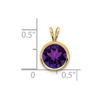 14k 8mm Amethyst bezel pendant-XP303AM