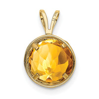 14k Citrine bezel pendant-XP303CI
