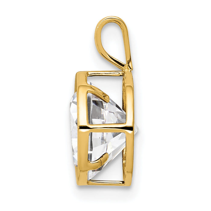 14k 8mm Cubic Zirconia bezel pendant-XP303CZ