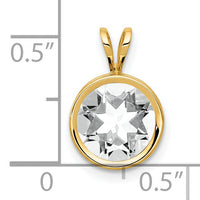 14k 8mm Cubic Zirconia bezel pendant-XP303CZ