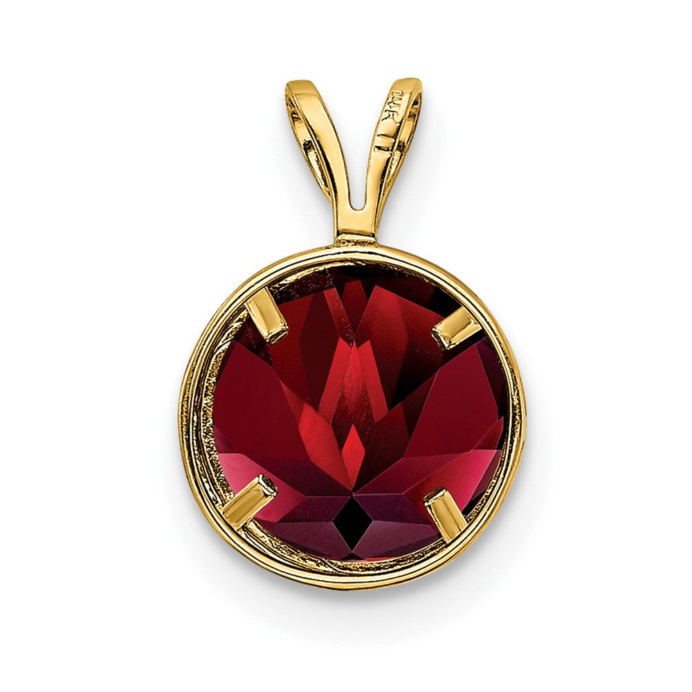 14k 8mm Garnet bezel pendant-XP303GA