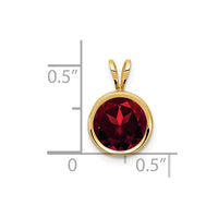 14k 8mm Garnet bezel pendant-XP303GA