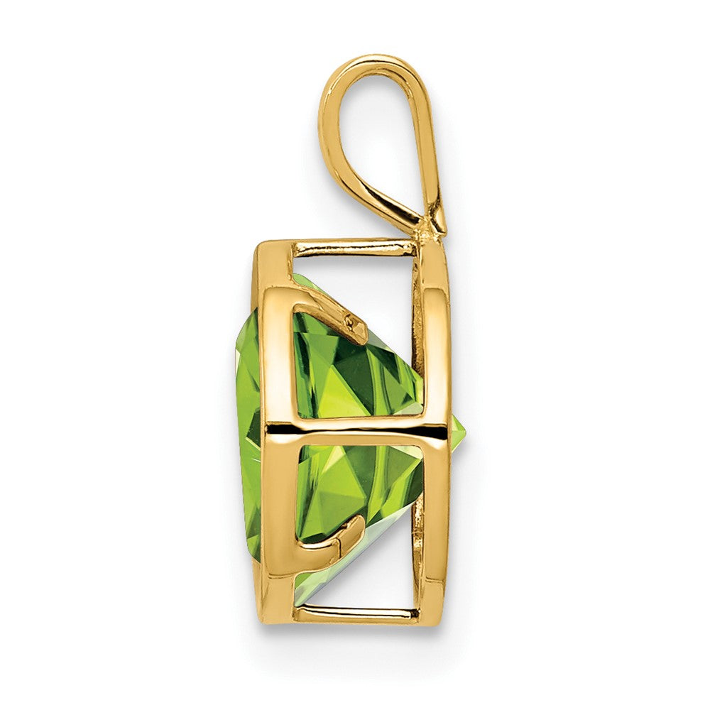 14k 8mm Peridot bezel pendant-XP303PE