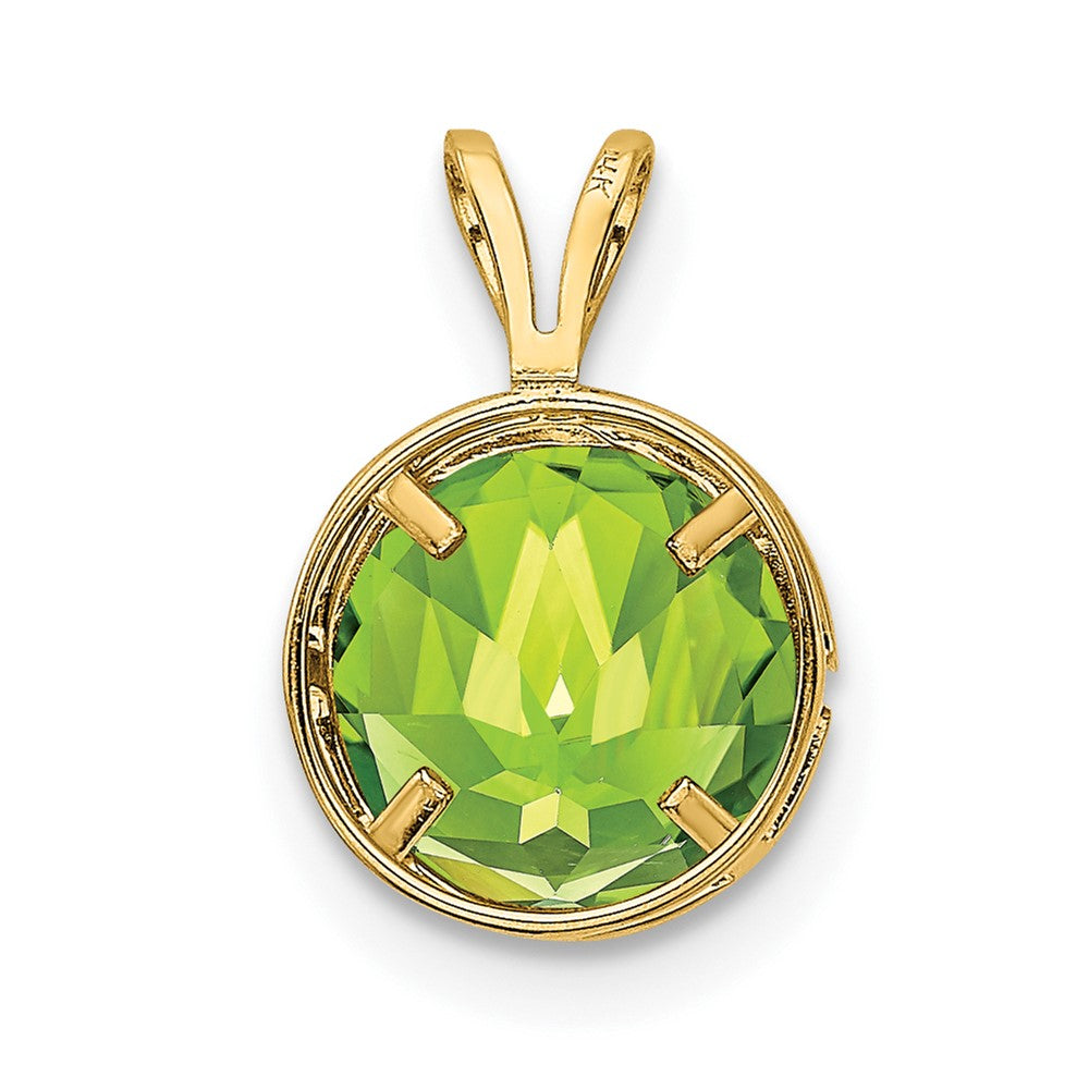 14k 8mm Peridot bezel pendant-XP303PE