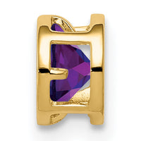 14k 5mm Amethyst Bezel Pendant-XP320AM