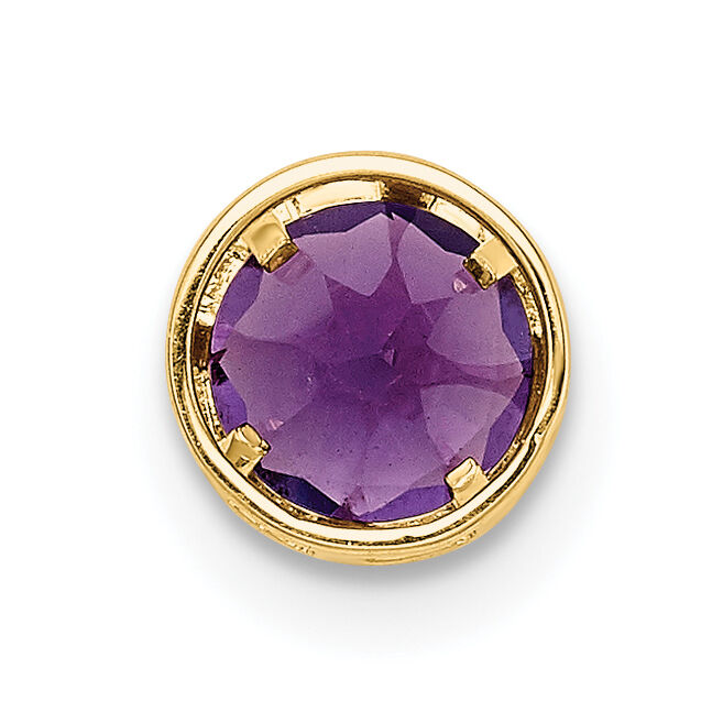 14k 5mm Amethyst Bezel Pendant-XP320AM