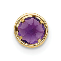 14k 5mm Amethyst Bezel Pendant-XP320AM