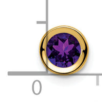 14k 5mm Amethyst Bezel Pendant-XP320AM