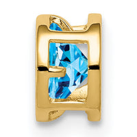 14k 5mm Blue Topaz bezel pendant-XP320BT