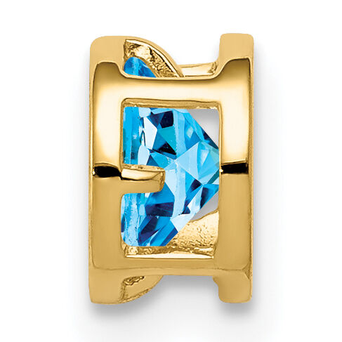 14k 5mm Blue Topaz bezel pendant-XP320BT