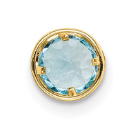 14k 5mm Blue Topaz bezel pendant-XP320BT
