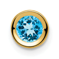 14k 5mm Blue Topaz bezel pendant-XP320BT