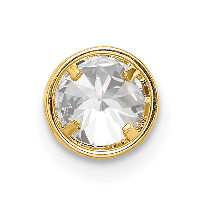 14k 5mm Cubic Zirconia bezel pendant-XP320CZ